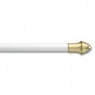 Graber 7/16-Inch Round Cafe Curtain Rod (28 - 48" Width, White w/ Brass Finials)
