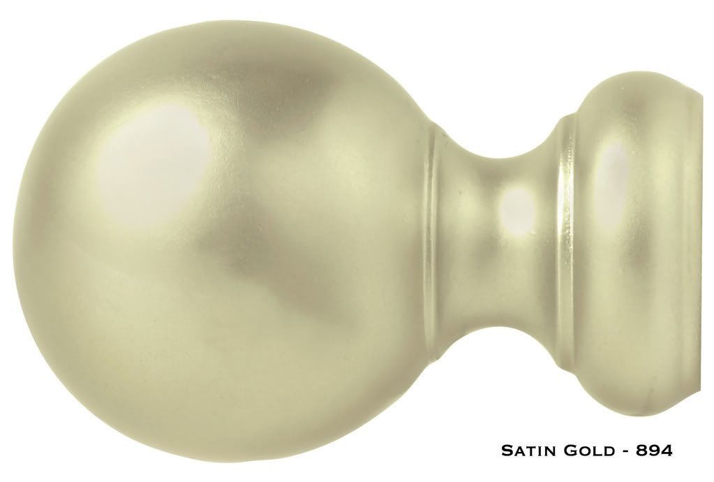 Wood Ball Finials Kirsch Wood Trends 1 3/8" Satin Gold