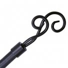 Graber 5/8" Round Metal Curtain Rod, 28- 48" Adjustable (Black/ Scroll Finials)