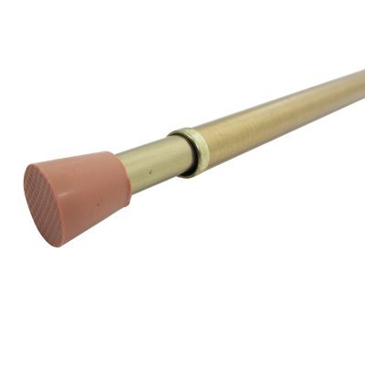 Graber 7/16-Inch Round Spring Tension Rod 28 to 48-Inch Adjustable Width - Brass