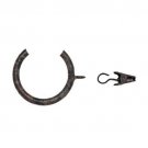 7 QTY: Kirsch Wrought Iron C-Rings w/ removable clips- Antique Pewter (outdoor)