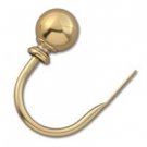 1 PAIR: Graber 5/8" Round Metal Curtain Holdbacks (Satin Brass/ Ball Design)