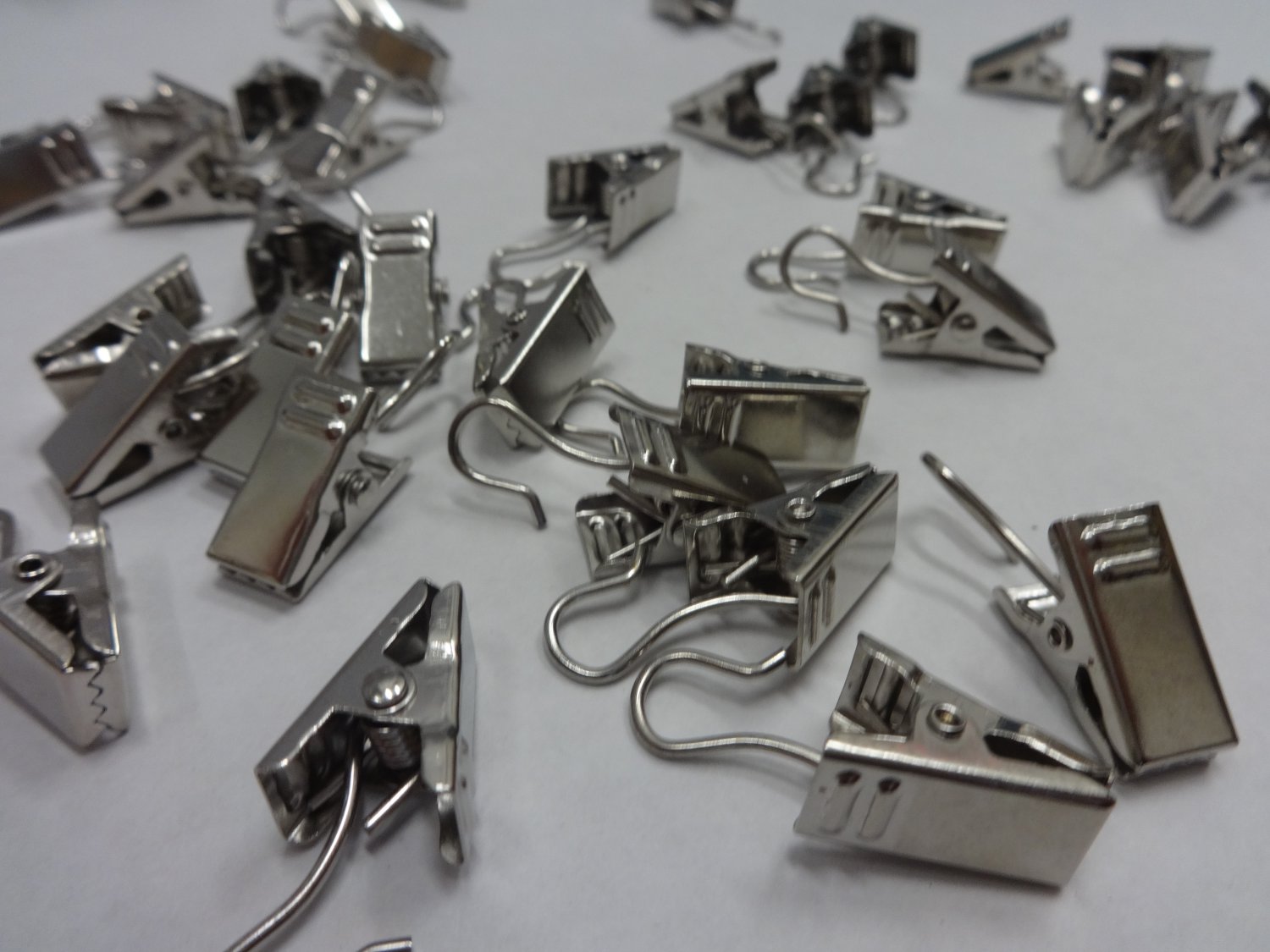 20 QTY: Satin Nickel Drapery Ring Clips for all Drapery Rings