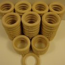 80 QTY: Solid Wood Unfinished Curtain Rings w/ brass eye hook 1 3/4"  X 2 7/8"