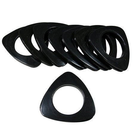 Triangle #15 Plastic Grommets, 1 7/8" Id, 8 Sets, Black
