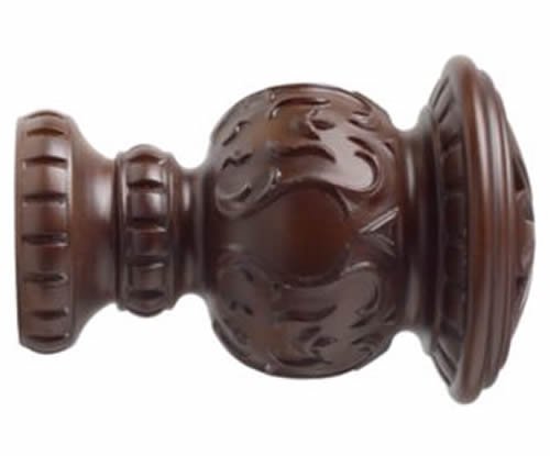 Kirsch Wood Trends Classics Reign Finial, for 3" pole, Mahogany (MPN# 56805083)