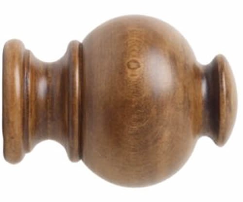 Kirsch Wood Trends Classics Button Ball Finial, for 1 3/8" pole, Estate Oak (MPN