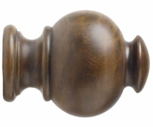 Kirsch Wood Trends Classics Button Ball Finial, for 1 3/8" pole, Hazelnut (MPN#