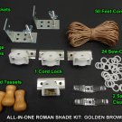All-in-One  DIY ROMAN SHADE HARDWARE KIT, Golden Brown-All the basics your need!