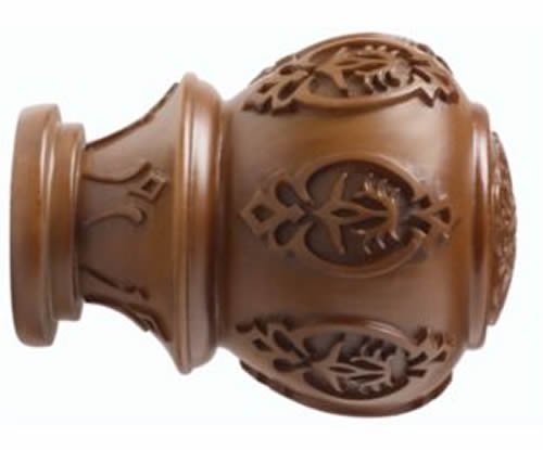 Kirsch Wood Trends Classics Lacey Finial, for 1-3/8" pole, Walnut (MPN# 36804085