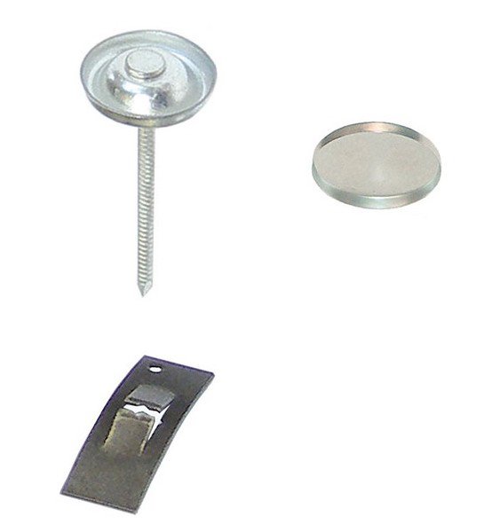 50: Osborne Covered Button Kit-Threaded Nail, Soft Shell & Spring Washer SIZE 22
