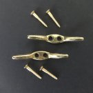 2 QTY: 2-1/2" Brass  Cleat with matching Screws- great for window treatments