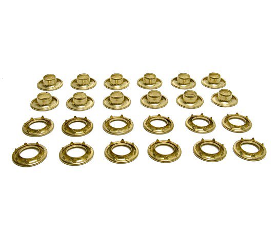 Grommets, #3 Brass, Heavy Duty Rolled Rim Spur, 15/32" Inch Hole