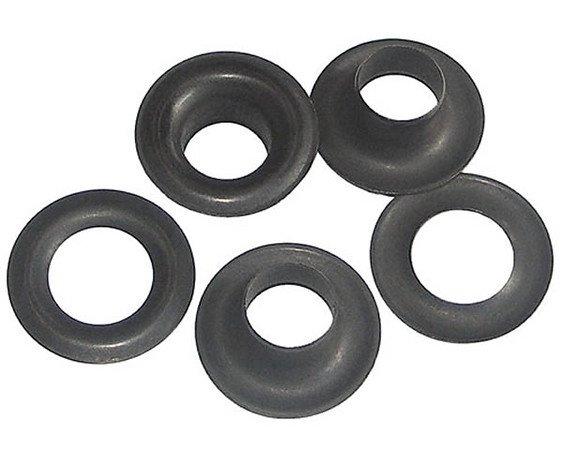 12 QTY-C.S. Osborne - No. B1-5-DULL BLACK Grommets & Washers,size 5. (71894)