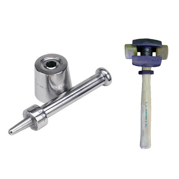 Osborne Plain Grommet Setter-Size 0 (No. 216-0) & Split Head Hammer(No.395-1R)