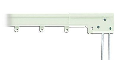 Graber Super Heavy Duty Traverse Curtain Rod 84-156", White/Center Draw