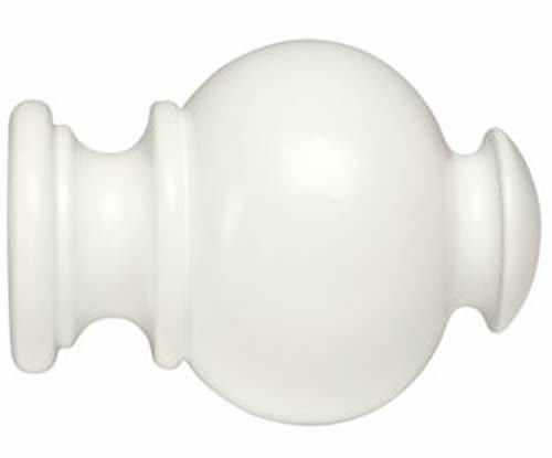 Kirsch Wood Trends Classics Button Ball Finial, for 1 3/8" pole, White(5629G025)