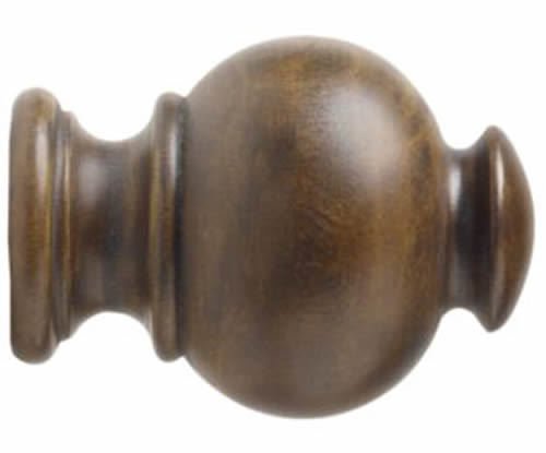 Kirsch Wood Trends Classics Button Ball Finial, for 1 3/8" pole, Hazelnut