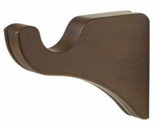 Kirsch Wood Trends Classics 3 1/2" Return Bracket :1 3/8" pole-Hazelnut, 1 Pair