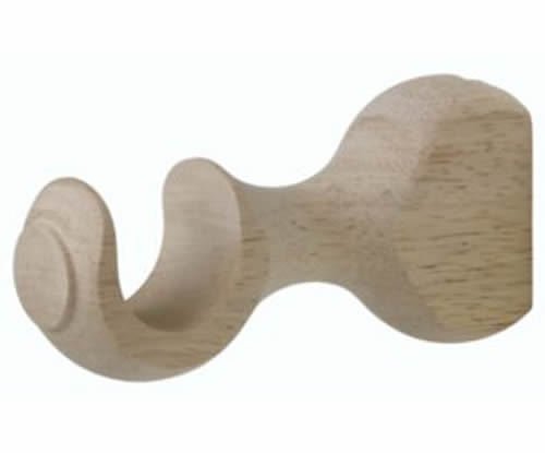 Kirsch Wood Trs Classics 4 1/2" Return  Center Bracket :1 3/8" pole, Unfinished