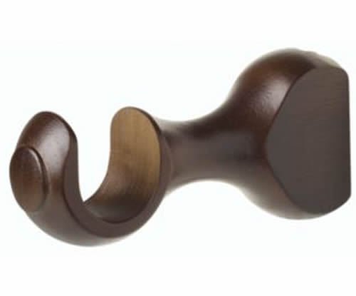 Kirsch Wood Trs Classics  4 1/2" Return Center Bracket :1 3/8" pole, Coffee
