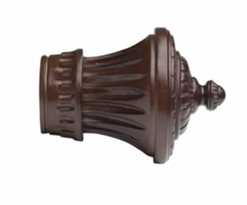 Kirsch Wood Trends Classics Charleston Finial: 1-3/8" pole, Mahogany (#36802083)
