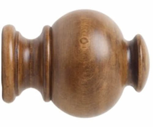 Kirsch Wood Trends Classics Button Ball Finial, for 1 3/8" pole, Estate Oak