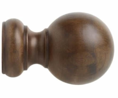 Kirsch Wood Trends Classics Ball Finial, for 1 3/8" pole, Hazelnut (# 5608EG827)
