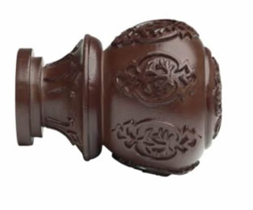Kirsch Wood Trends Classics Lacey Finial, for 1-3/8" pole, Mahogany (# 36804083)