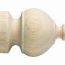 Kirsch Wood Trends Classics Sherwood Finial, for 2" pole, Unfinished (5509EG091)