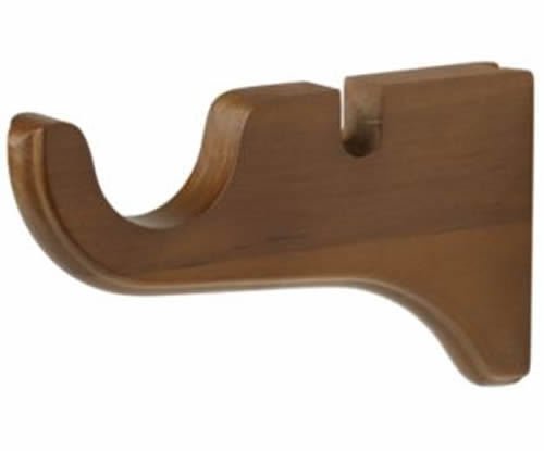 Kirsch Wood Trends Classics  Double Bracket for 1 3/8" pole, Walnut ( 5615085)