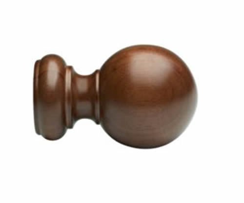 Kirsch Wood Trends Classics Ball Finial, for 1 3/8" pole, Walnut (#5608EG085)