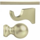 Kirsch Wood Trend Kit:2" Smooth Pole+Long Bracket+Ball finial,Satin Gold:6 FT