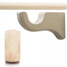 Kirsch Wood Trend:2" Smooth Pole+Long Bracket+End Cap finial,Unfinished:6 FT