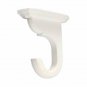 Kirsch Wood:2" Smooth Pole +Ceiling Brackets +End Cap finial,White:8 FT