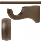 Kirsch Wood Trend:2" Smooth Pole+Long Bracket+End Cap finial,Hazelnut:8 FT