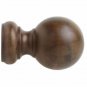 Kirsch Wood Kit:2" Smooth Pole+Ceiling Bracket +Ball finial,Hazelnut:8 FT