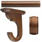 Kirsch Wood:2" Smooth Pole +Ceiling Brackets +End Cap finial,Walnut:6 FT