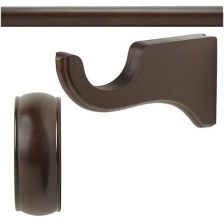 Kirsch Wood Trend:2" Smooth Pole+Long Bracket+End Cap finial,Coffee:8 FT