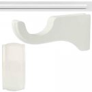 Kirsch Wood Trend:2" Smooth Pole+Long Bracket+End Cap finial,White:8 FT