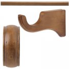 Kirsch Wood Trend:2" Smooth Pole+Long Bracket+End Cap finial,Estate Oak:6 FT