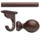 Kirsch Wood Kit:2" Smooth Pole+Ceiling Bracket +Ball finial,Mahogany:6 FT