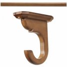 Kirsch Wood Trends Kit:2" Smooth Pole + 3 Ceiling Brackets, Estate Oak:6 FT