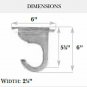 Kirsch Wood Trends Kit:2" Smooth Pole + 3 Ceiling Brackets, Estate Oak:6 FT