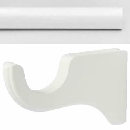 Kirsch Wood Trends  Kit:2"  Smooth Pole + 3 Long Brackets, White:8 FT