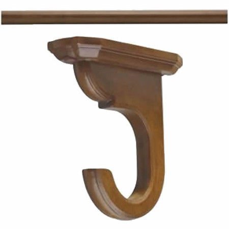 Kirsch Wood Trends Kit:2" Smooth Pole + 3 Ceiling Brackets, Hazelnut:6 FT