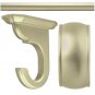 Kirsch Wood:2" Smooth Pole +Ceiling Brackets +End Cap finial,Satin Gold:4 FT
