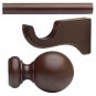 Kirsch Wood Trend Kit:2" Smooth Pole+Long Bracket+Ball finial,Mahogany:4 FT