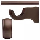 Kirsch Wood Trend:2" Smooth Pole+Long Bracket+End Cap finial,Mahogany:4 FT