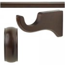 Kirsch Wood Trend:2" Smooth Pole+Long Bracket+End Cap finial,Coffee:4 FT